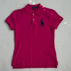Ralph Lauren 100% Cotton Short Sleeve Polo Shirt Pink Size Small